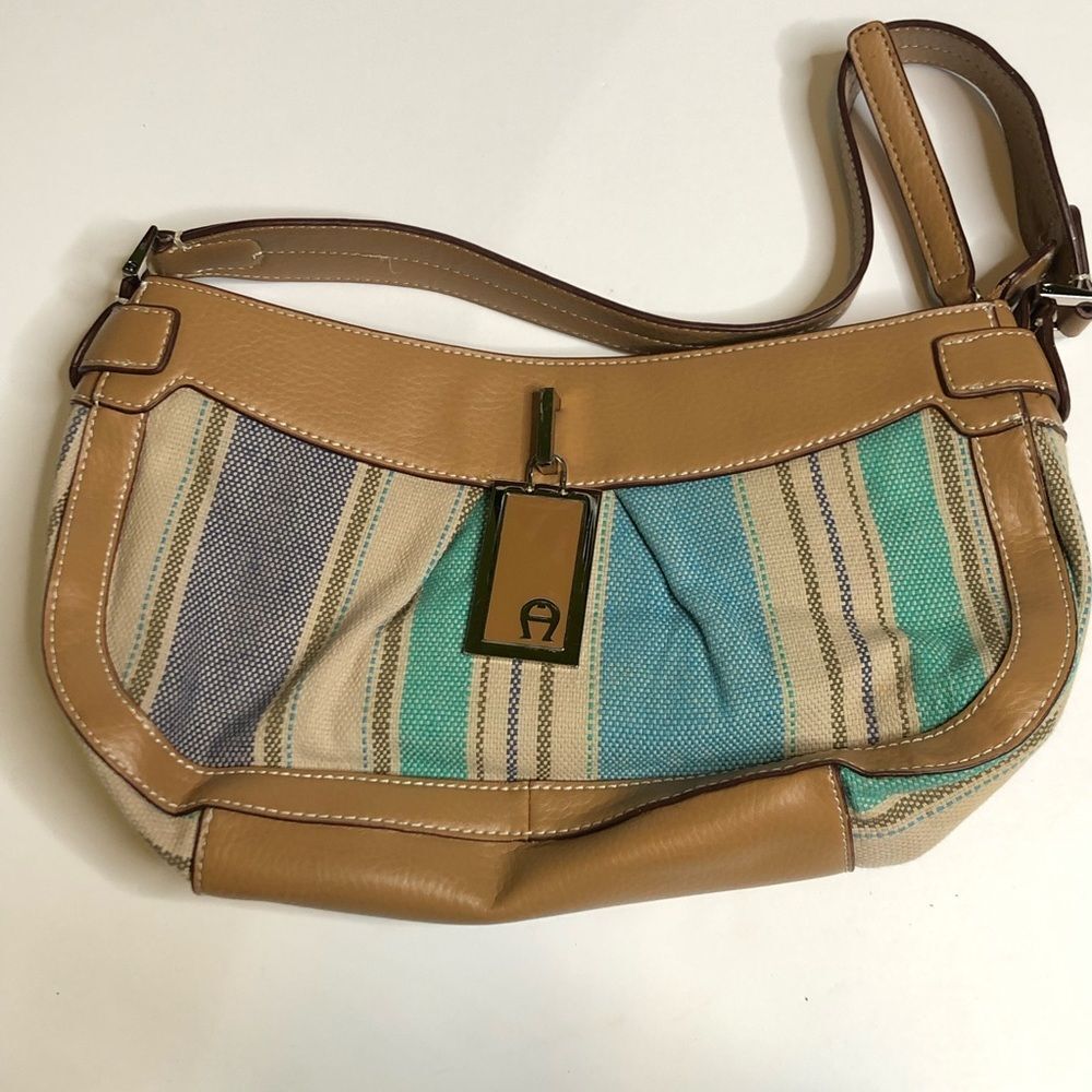 Etienne Aigner Purse Striped Shoulder Bag - Picture 1 of 8